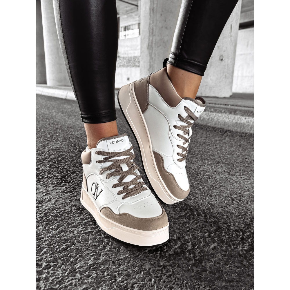 BUTY DAMSKIE SNEAKERSY ZA KOSTKĘ OLAVOGA SHOES CARMINE BEIGIE- ECRU