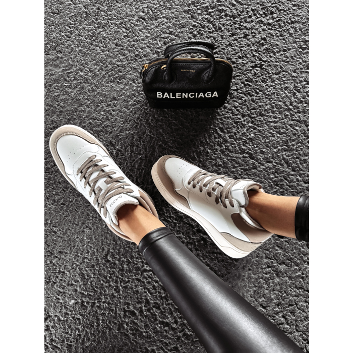 BUTY DAMSKIE SNEAKERSY ZA KOSTKĘ OLAVOGA SHOES CARMINE BEIGIE- ECRU