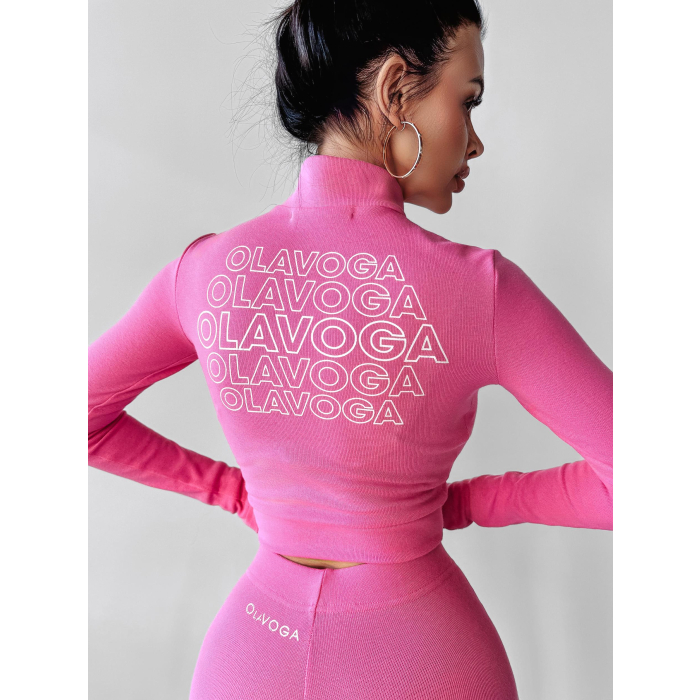 KOMPLET BAWEŁNIANY HAFT OLAVOGA RISING PINK