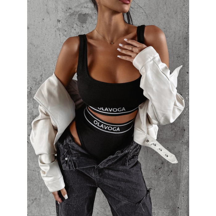 KOMPLET BIELIZNY PRĄŻEK GUMA OLAVOGA SECRET BLACK