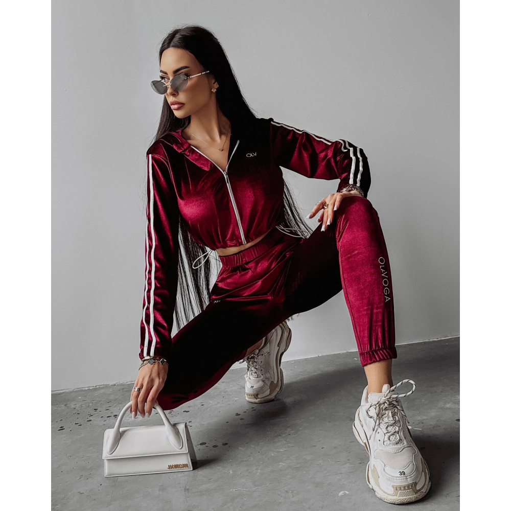 KOMPLET DRES DAMSKI WELUROWY OLAVOGA JUNTO BORDO