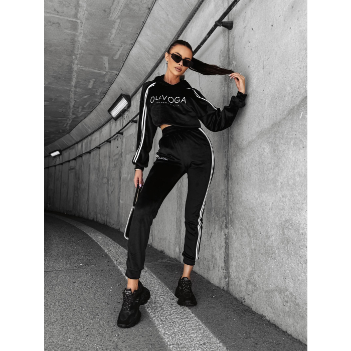 KOMPLET DRES WELUROWY LAMPAS HAFT OLAVOGA HANDY BLACK