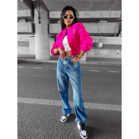 KURTKA DAMSKA BOMBER NA NAPY HAFT OLAVOGA BASEBALL PINK