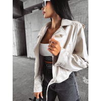 KURTKA KATANA RAMONESKA HAFT OLAVOGA LEATHER BEIGIE