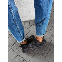 SPODNIE JEANSOWE FIT MOM CHLAPANE FARBĄ PRZETARCIA OLAVOGA MESS BLUE