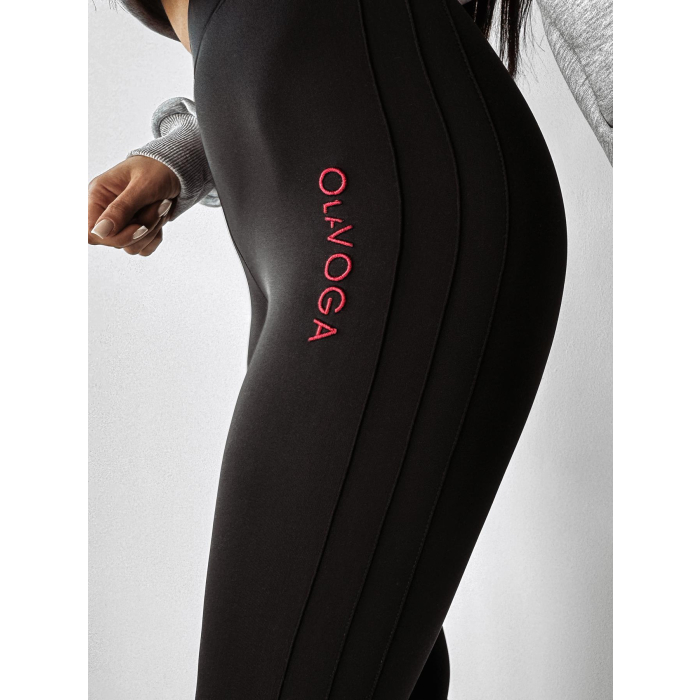 SPODNIE LEGGINSY MODELUJĄCE LOGO OLAVOGA CATWALK BLACK