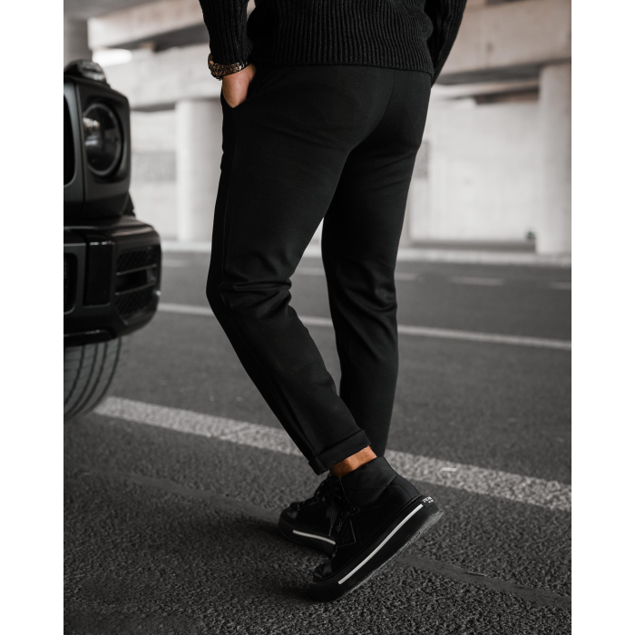 SPODNIE MĘSKIE BAWEŁNIANE OLAVOGA MEN CHASER BLACK