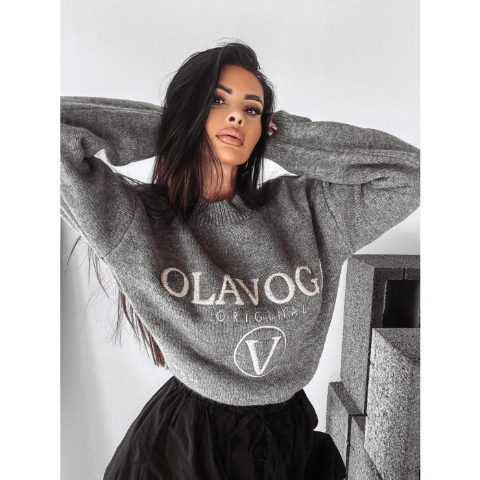 SWETER OVERSIZE HAFT 3D OLAVOGA STINE GRAY