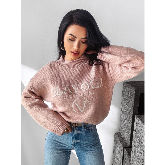 SWETER OVERSIZE HAFT 3D OLAVOGA STINE DARK PINK