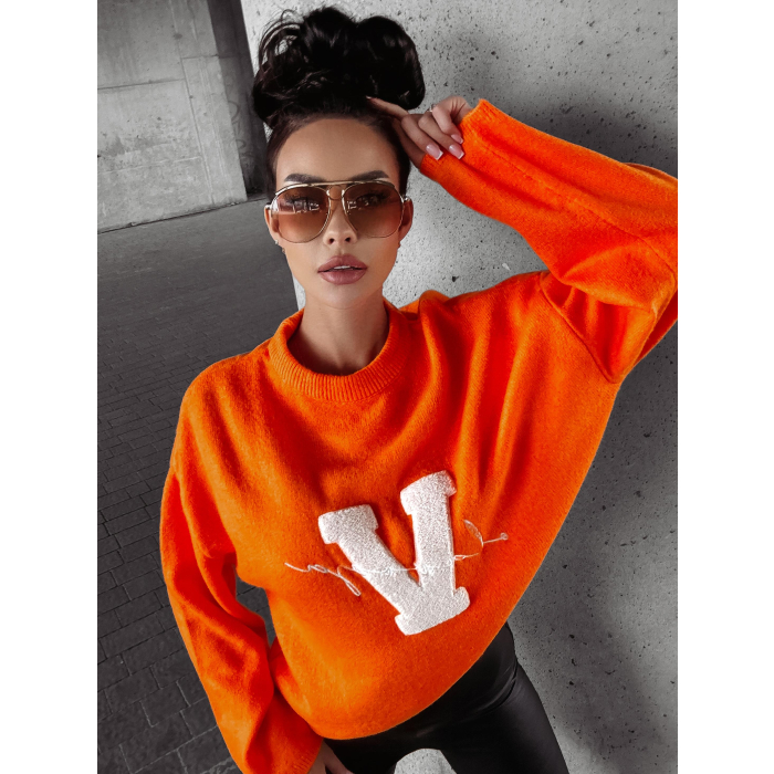 SWETER OVERSIZE HAFT 3 OLAVOGA VICI NEON ORANGE