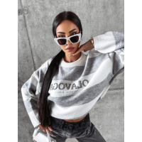 SWETER OVERSIZE PASY HAFT 3 OLAVOGA MANNER GRAY- ECRU
