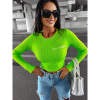 SWETER PRĄŻKOWANY DAMSKI OLAVOGA SOFT GREEN