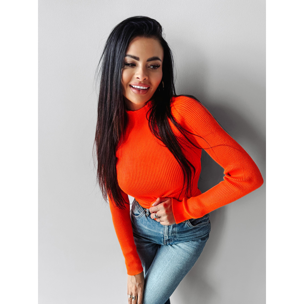 SWETER PRĄŻKOWANY OLAVOGA KRISTIN ORANGE SWETER PRĄŻKOWANY OLAVOGA KRISTIN ORANGE