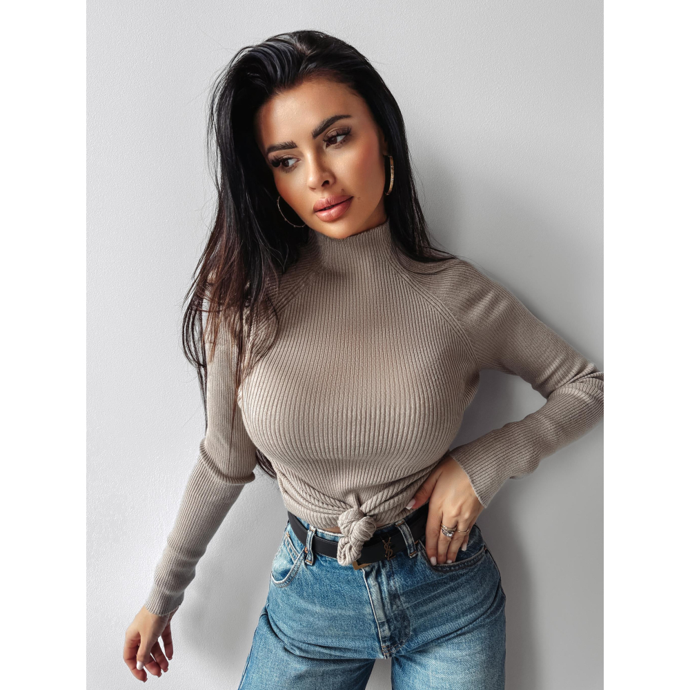 SWETER PRĄŻKOWANY OLAVOGA KRISTIN BEIGIE SWETER PRĄŻKOWANY OLAVOGA KRISTIN BEIGIE