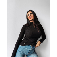 SWETER PRĄŻKOWANY OLAVOGA KRISTIN BLACK