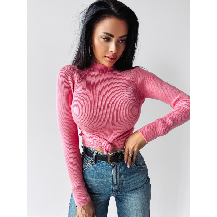 SWETER PRĄŻKOWANY OLAVOGA KRISTIN PINK