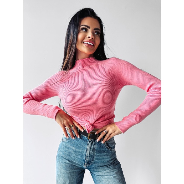 SWETER PRĄŻKOWANY OLAVOGA KRISTIN PINK