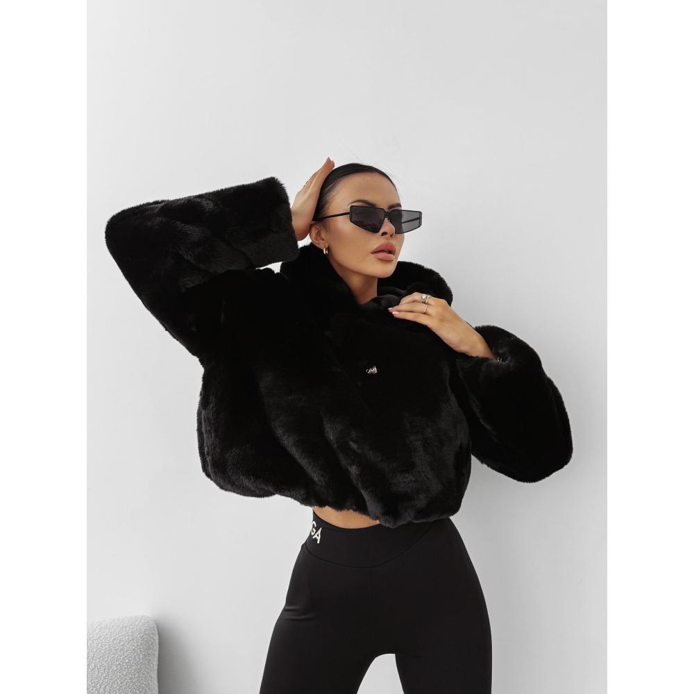 BLUZA DAMSKA OVERSIZE MIŚ Z USZAMI NA KAPTURZE OLAVOGA ELIOLIE BLACK