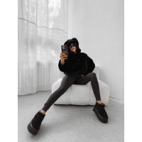 BLUZA DAMSKA OVERSIZE MIŚ Z USZAMI NA KAPTURZE OLAVOGA ELIOLIE BLACK
