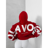 BLUZA DRESOWA BAWEŁNIANA DAMSKA OVERSIZE OLAVOGA VINTA RED