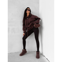 BLUZA DRESOWA BAWEŁNIANA DAMSKA OVERSIZE OLAVOGA VINTA BROWN