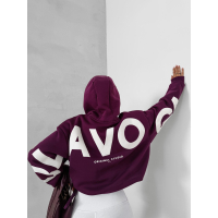 BLUZA DRESOWA BAWEŁNIANA DAMSKA OVERSIZE OLAVOGA VINTA PLUM