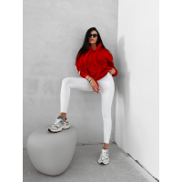 BLUZA DRESOWA BAWEŁNIANA DAMSKA OVERSIZE OLAVOGA VINTA RED