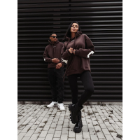 BLUZA MĘSKA BAWEŁNIANA OVERSIZE OLAVOGA MEN VINTA BROWN
