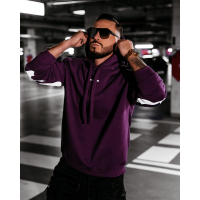BLUZA MĘSKA BAWEŁNIANA OVERSIZE OLAVOGA MEN VINTA PLUM