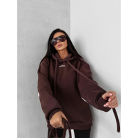 BLUZA DRESOWA BAWEŁNIANA DAMSKA OVERSIZE OLAVOGA VINTA BROWN
