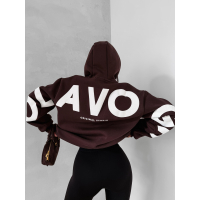 BLUZA DRESOWA BAWEŁNIANA DAMSKA OVERSIZE OLAVOGA VINTA BROWN