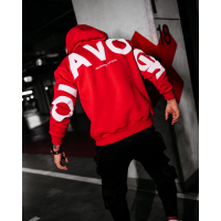 BLUZA MĘSKA BAWEŁNIANA OVERSIZE OLAVOGA MEN VINTA RED