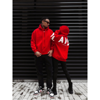 BLUZA DRESOWA BAWEŁNIANA DAMSKA OVERSIZE OLAVOGA VINTA RED