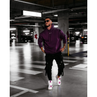 BLUZA MĘSKA BAWEŁNIANA OVERSIZE OLAVOGA MEN VINTA PLUM