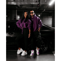BLUZA MĘSKA BAWEŁNIANA OVERSIZE OLAVOGA MEN VINTA PLUM