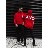 BLUZA DRESOWA BAWEŁNIANA DAMSKA OVERSIZE OLAVOGA VINTA RED