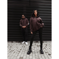 BLUZA MĘSKA BAWEŁNIANA OVERSIZE OLAVOGA MEN VINTA BROWN