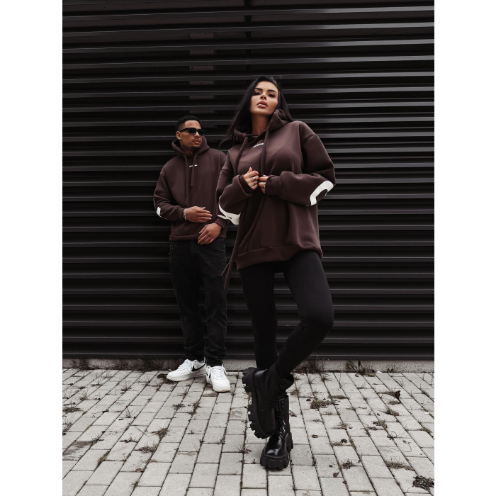 BLUZA MĘSKA BAWEŁNIANA OVERSIZE OLAVOGA MEN VINTA BROWN