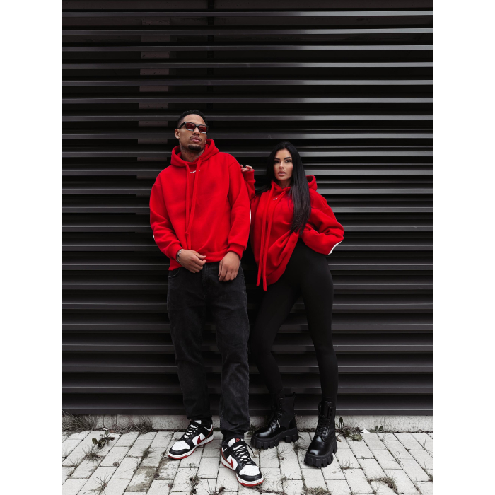 BLUZA DRESOWA BAWEŁNIANA DAMSKA OVERSIZE OLAVOGA VINTA RED