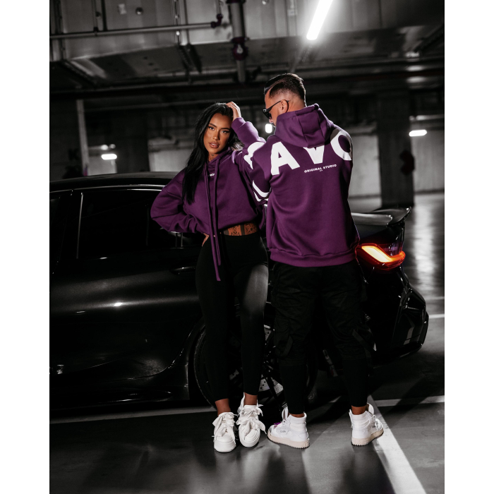 BLUZA MĘSKA BAWEŁNIANA OVERSIZE OLAVOGA MEN VINTA PLUM