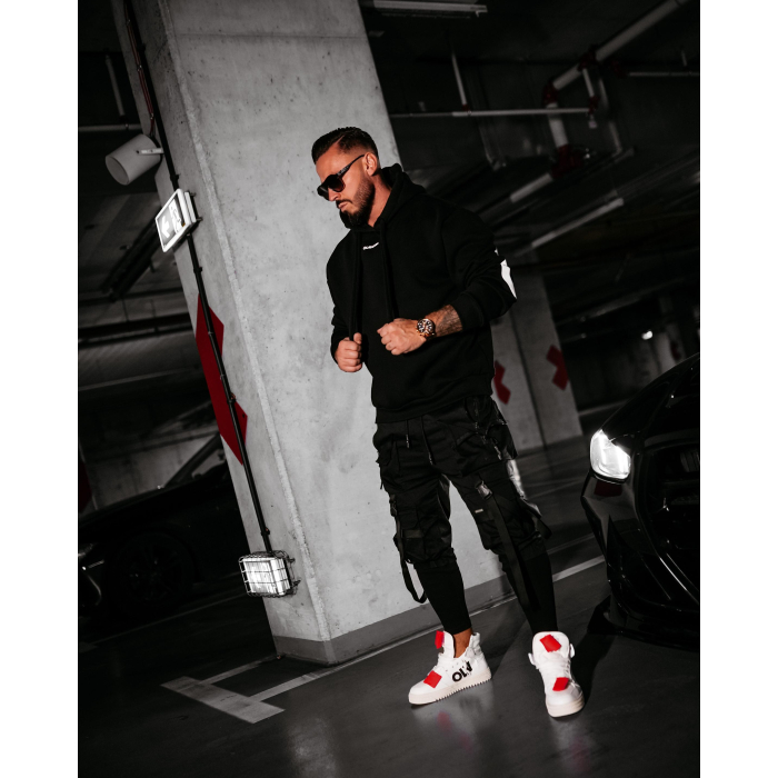 BLUZA MĘSKA BAWEŁNIANA OVERSIZE OLAVOGA MEN VINTA BLACK