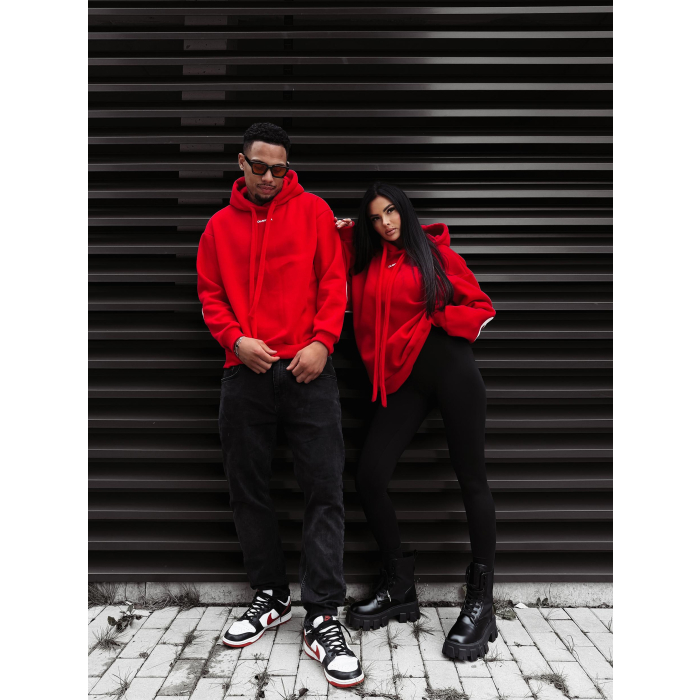 BLUZA DRESOWA BAWEŁNIANA DAMSKA OVERSIZE OLAVOGA VINTA RED