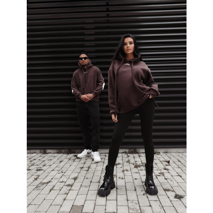 BLUZA MĘSKA BAWEŁNIANA OVERSIZE OLAVOGA MEN VINTA BROWN