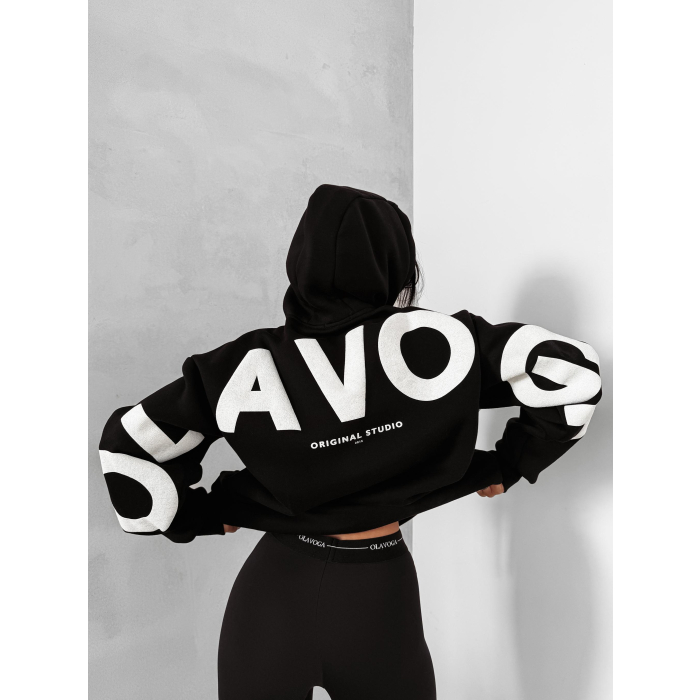 BLUZA DRESOWA BAWEŁNIANA DAMSKA OVERSIZE OLAVOGA VINTA BLACK