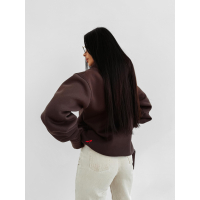 BLUZA DRESOWA BAWEŁNIANA DAMSKA HOODIE OLAVOGA SASSY MUSE BROWN