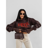 BLUZA DRESOWA BAWEŁNIANA DAMSKA HOODIE OLAVOGA SASSY MUSE BROWN