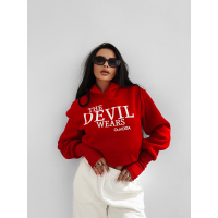 BLUZA DRESOWA BAWEŁNIANA DAMSKA HOODIE OLAVOGA SASSY MUSE RED