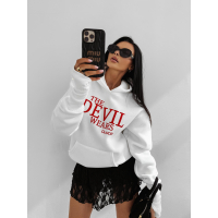 BLUZA DRESOWA BAWEŁNIANA DAMSKA HOODIE OLAVOGA SASSY MUSE ECRU