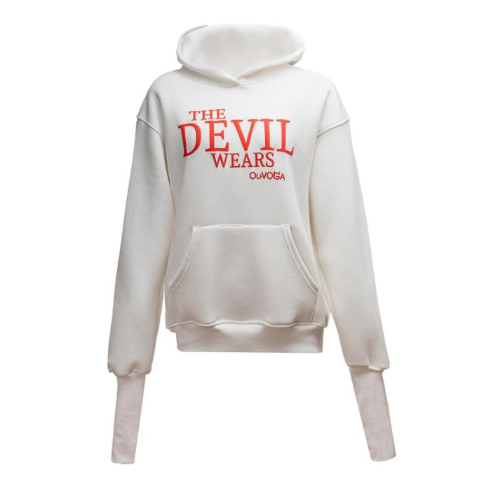 BLUZA DRESOWA BAWEŁNIANA DAMSKA HOODIE OLAVOGA SASSY MUSE ECRU