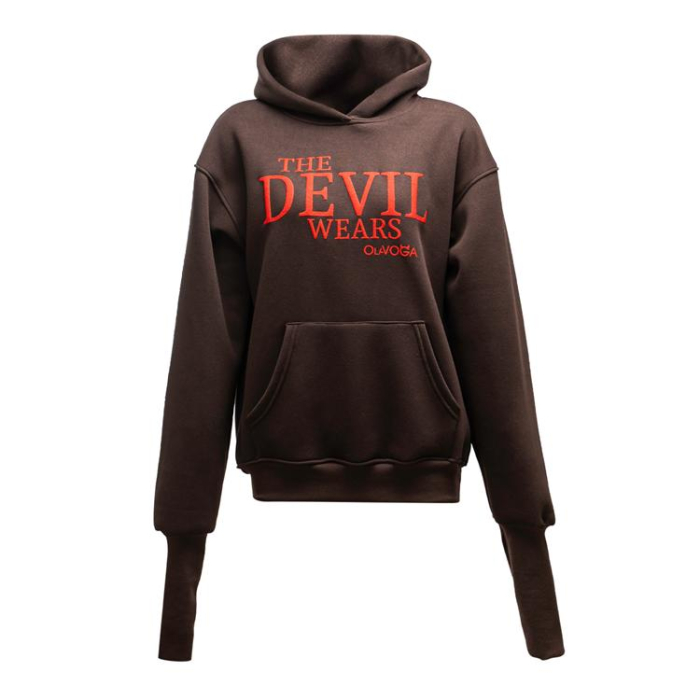 BLUZA DRESOWA BAWEŁNIANA DAMSKA HOODIE OLAVOGA SASSY MUSE BROWN